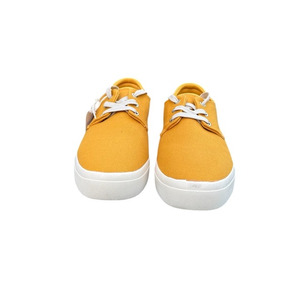 Women’s Canvas mustard color sneakers by Sun+Stone size 9 with white sole - Picture 3 of 6